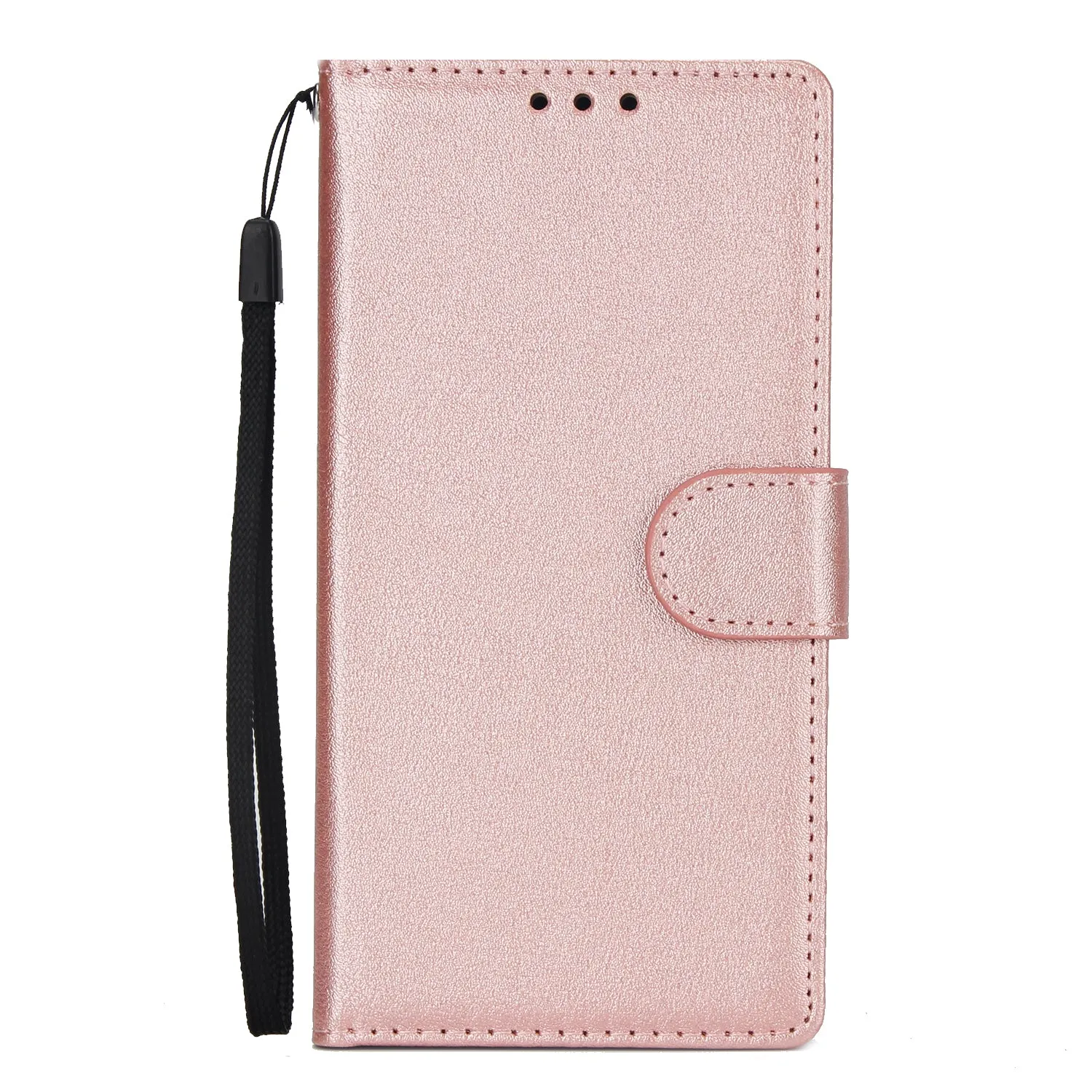 For Samsung J6 plus Flip-type Leather Protective Phone Case with 3 Card Position Buckle Design Phone Cover  Rose gold