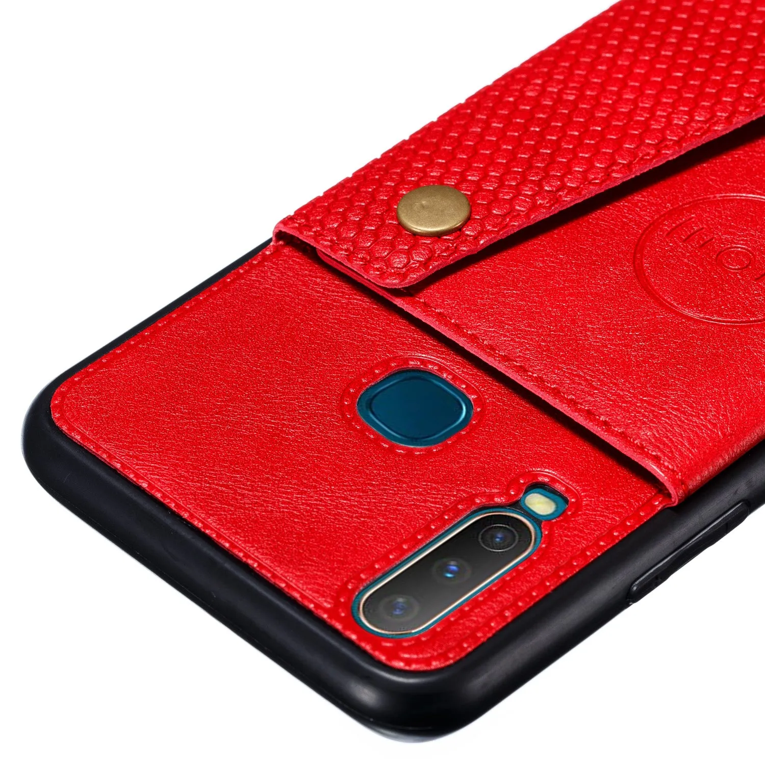 For VIVO Y17 Shockproof Double Buckle Wallet Case Cell Phone Case PU Leather Flip Stand Phone Cover With Card Slots black