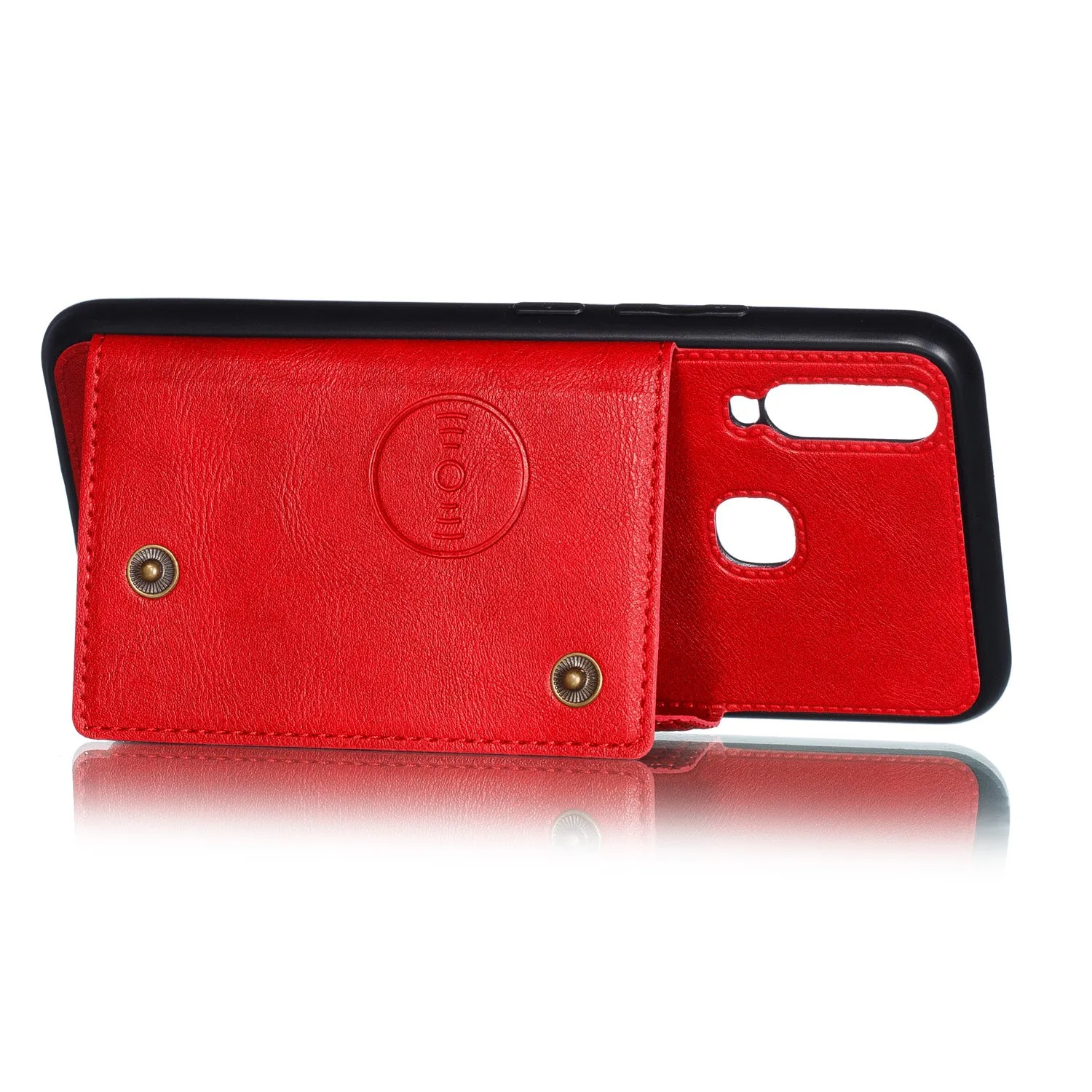 For VIVO Y17 Shockproof Double Buckle Wallet Case Cell Phone Case PU Leather Flip Stand Phone Cover With Card Slots black