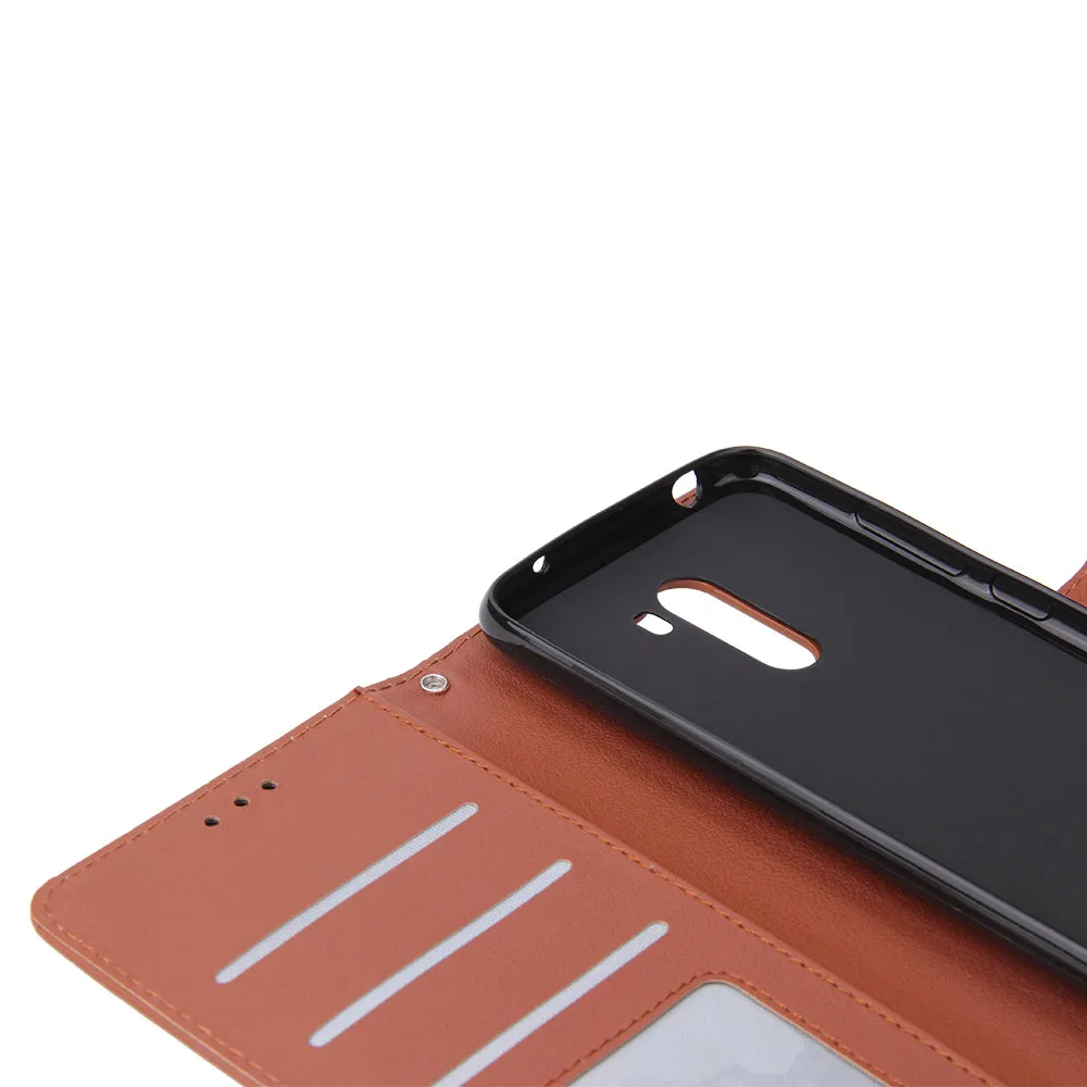 For Xiaomi Pocophone F1 Flip-type Leather Protective Phone Case with 3 Card Position Buckle Design Phone Cover  black