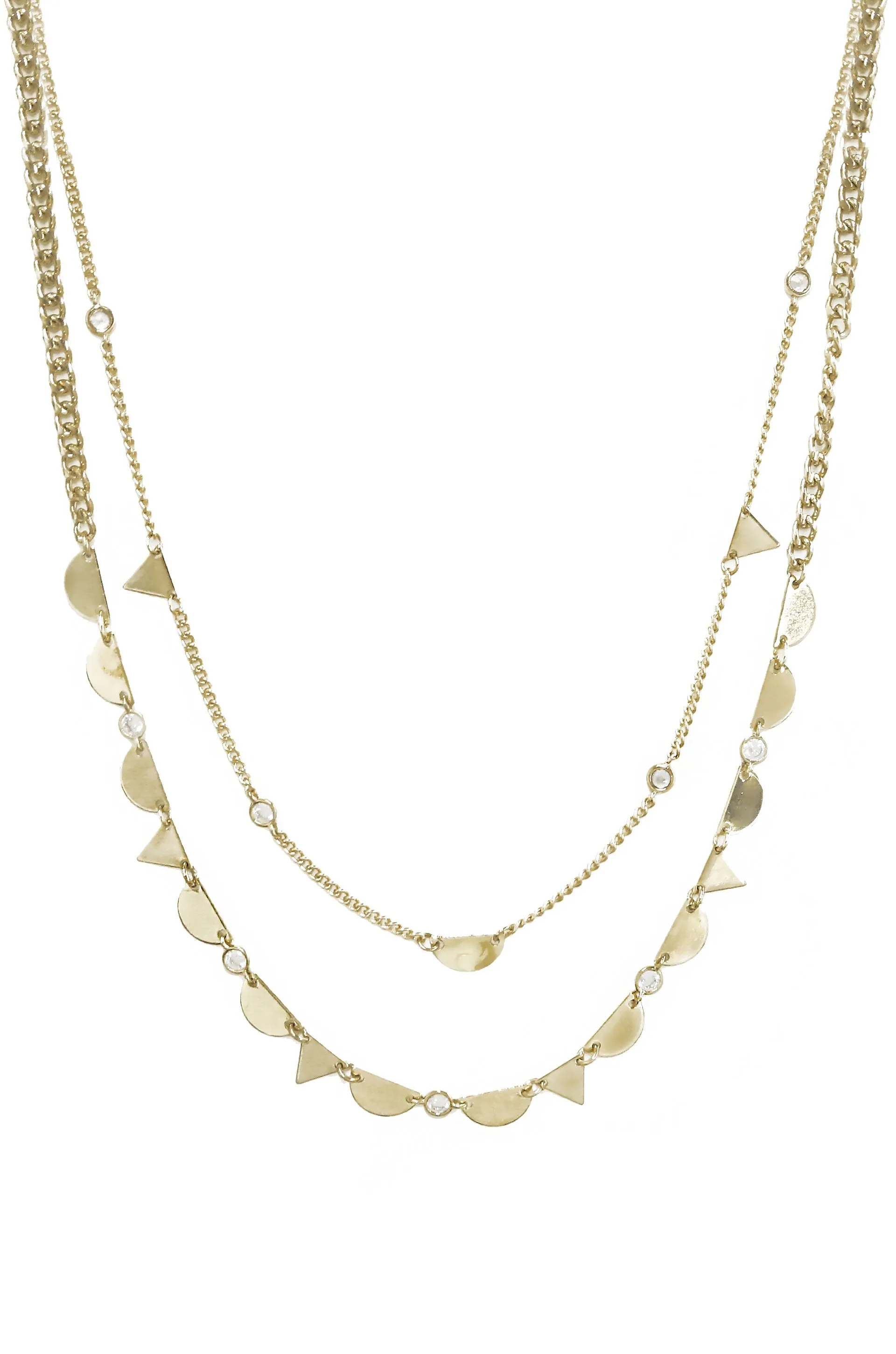 Forma Crystal Tiered 18k Gold Plated Choker Set
