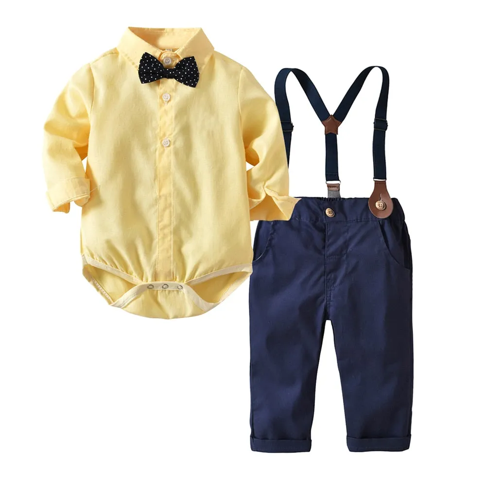 Formal Baby Boy Gentleman Suit with Vest and Bow Tie