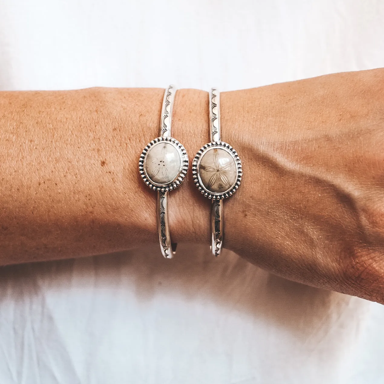 Fossilized Sand Dollar Cuff #2