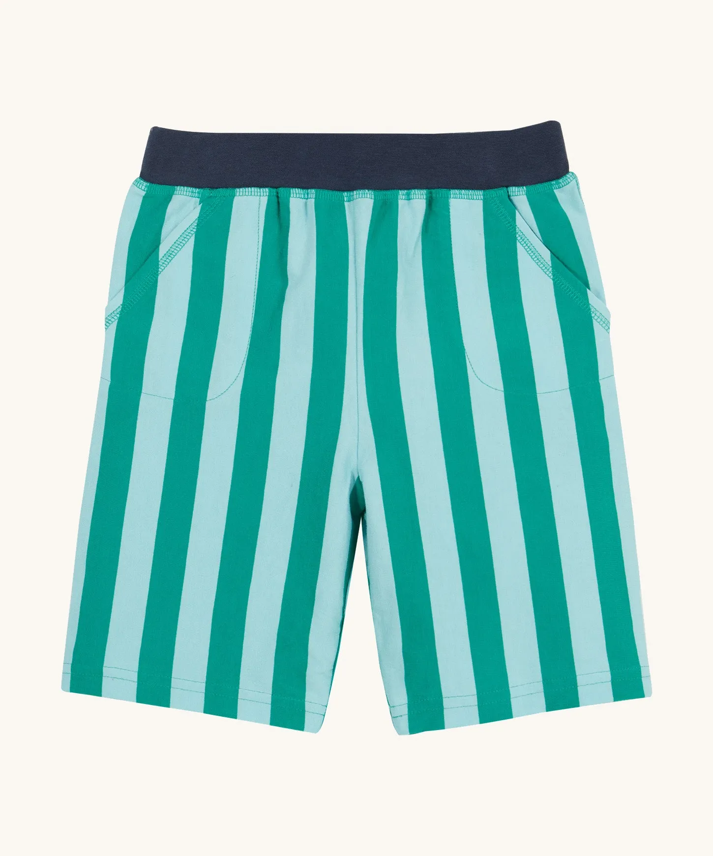 Frugi Stithian Shorts - Bluebird Iguana Stripe