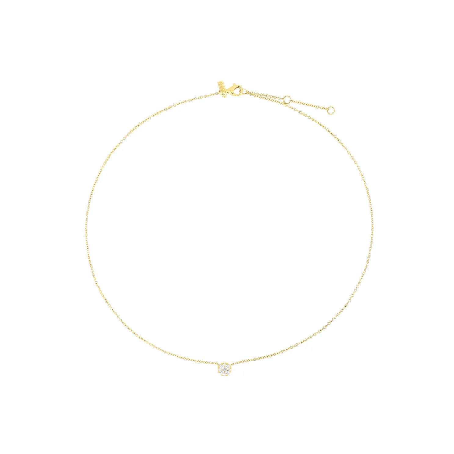 Full Cut Diamond Disc Choker Necklace