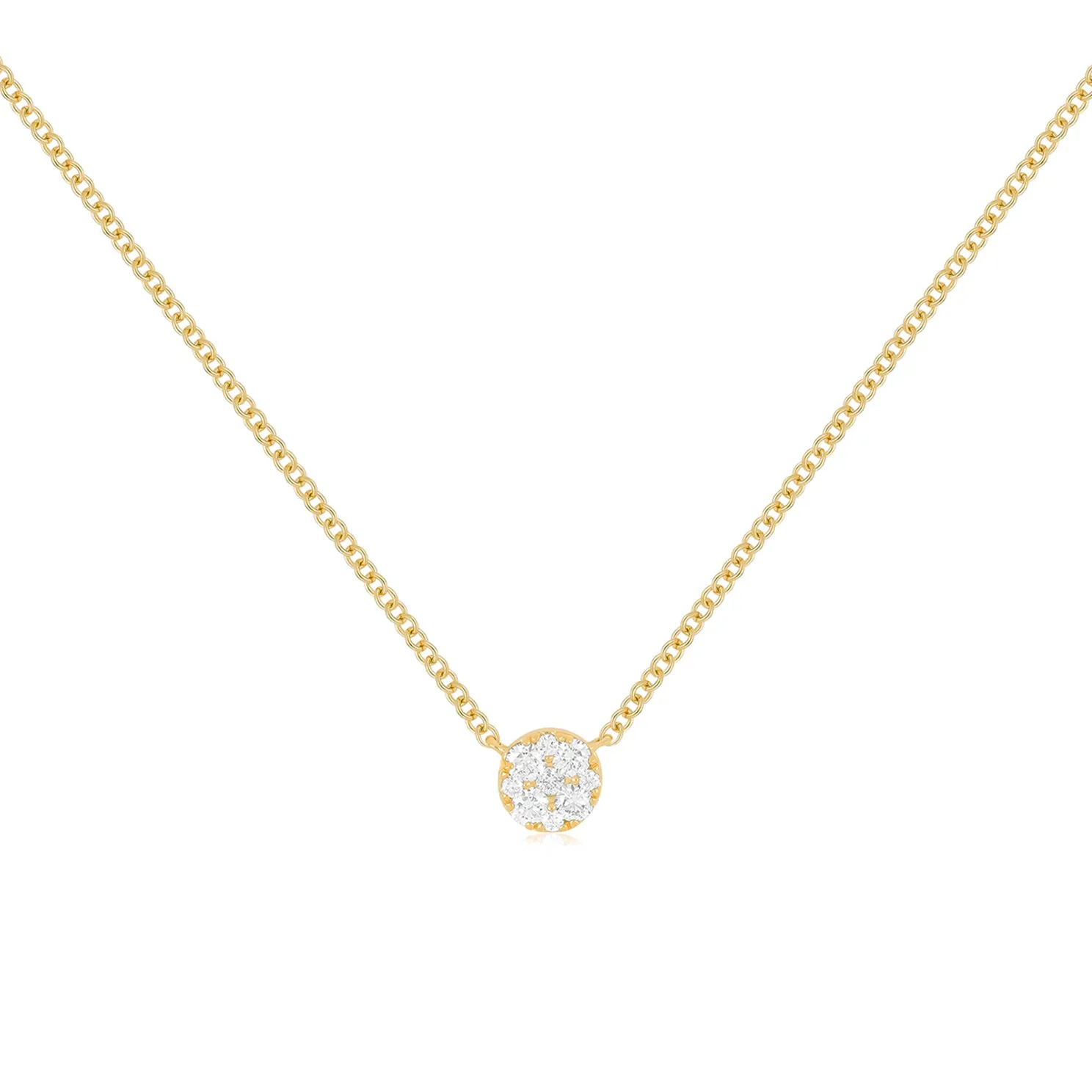 Full Cut Diamond Disc Choker Necklace
