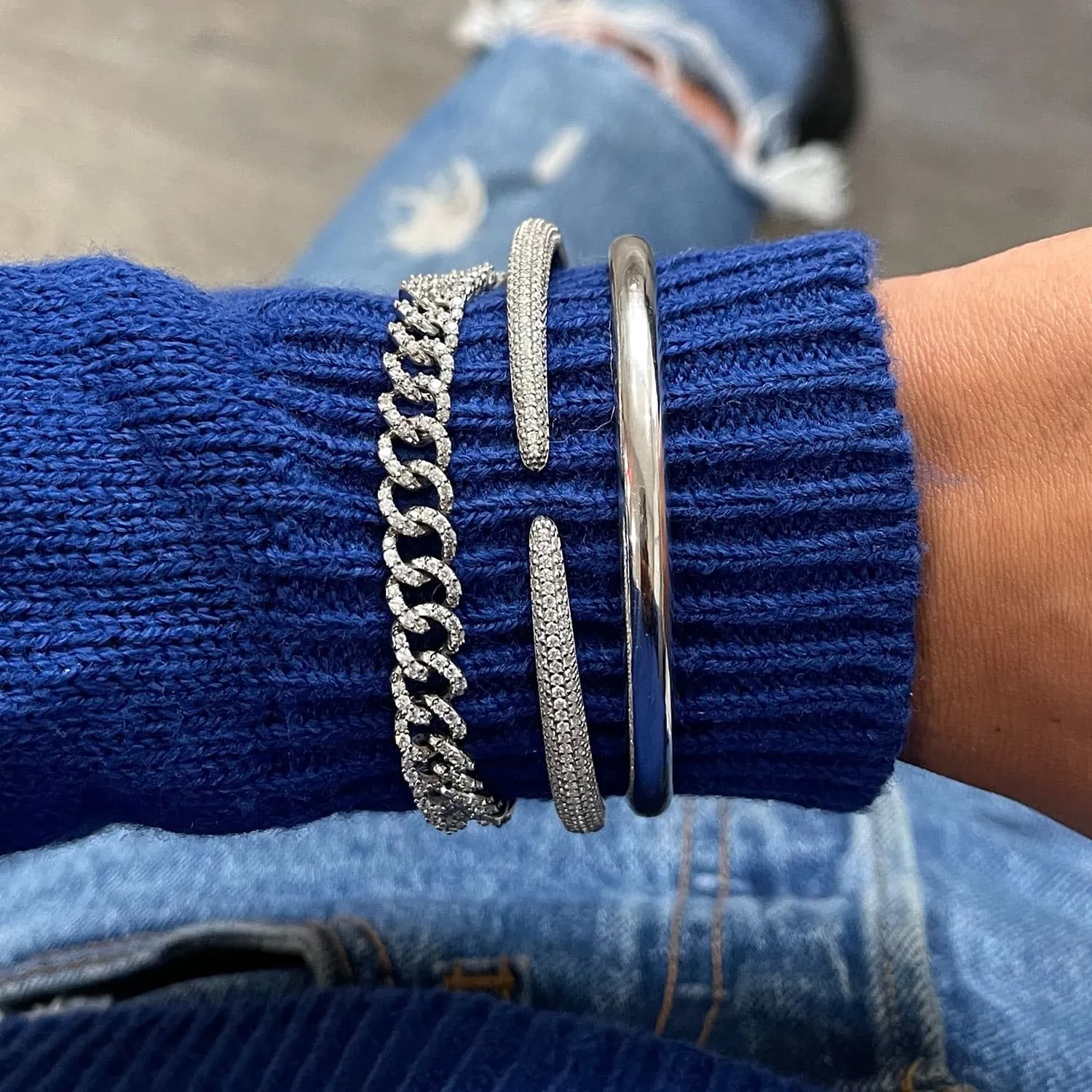 Full Pavé Cuban Chain Bracelet