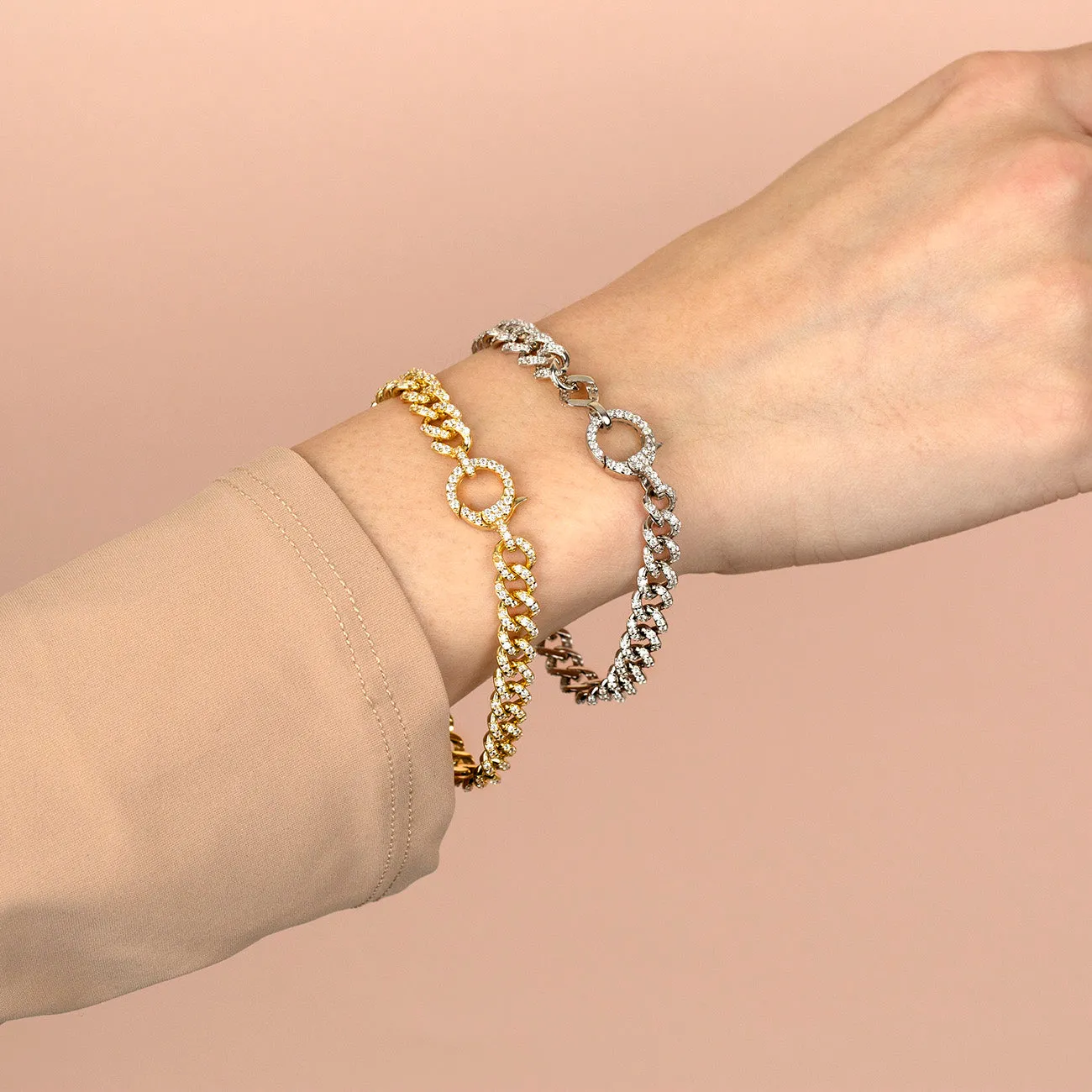 Full Pavé Cuban Chain Bracelet