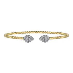 Gabriel 14K White and Yellow Gold Diamond Pear Shape Bujukan Bangle