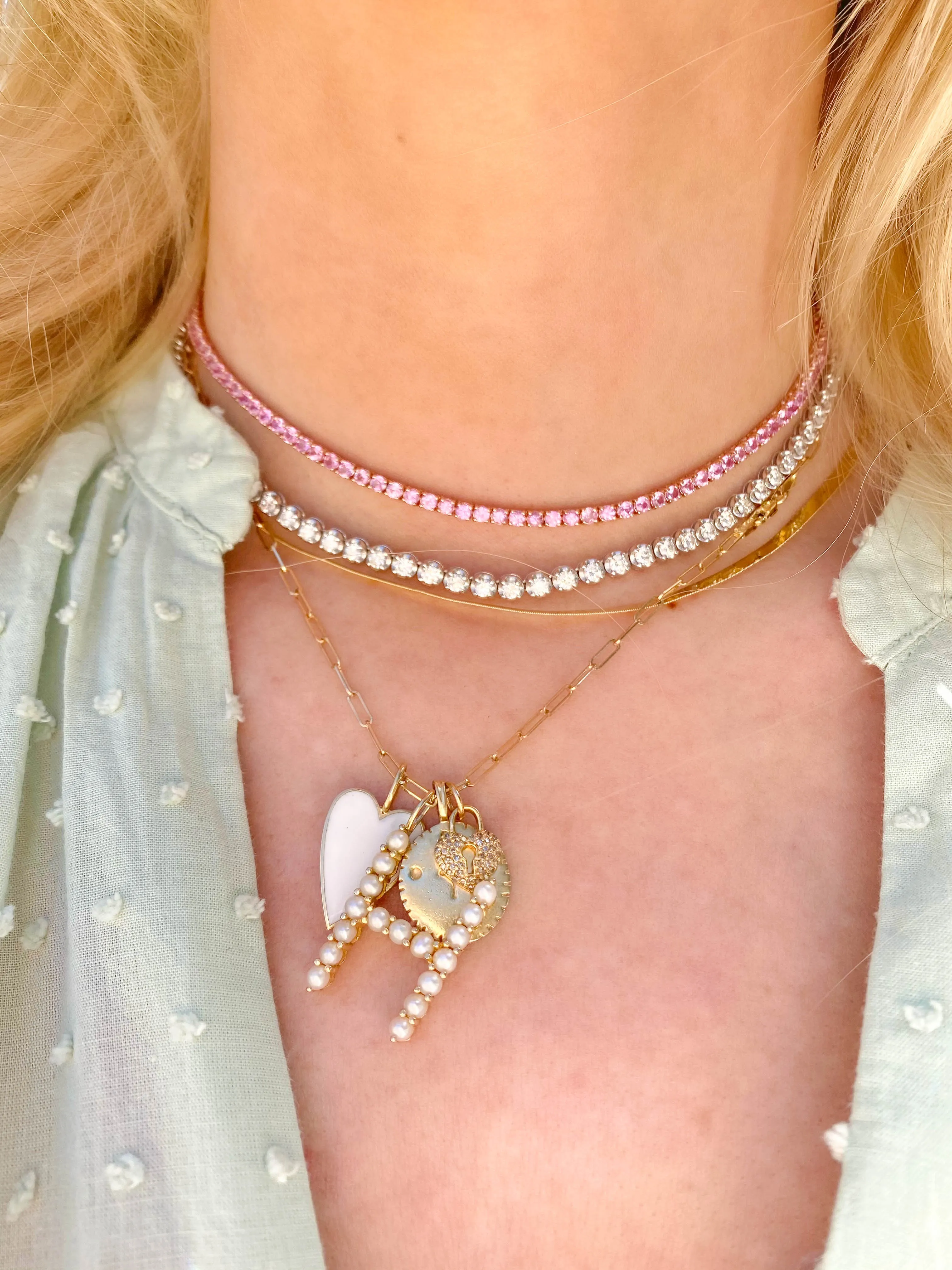 gemstone tennis necklace/choker