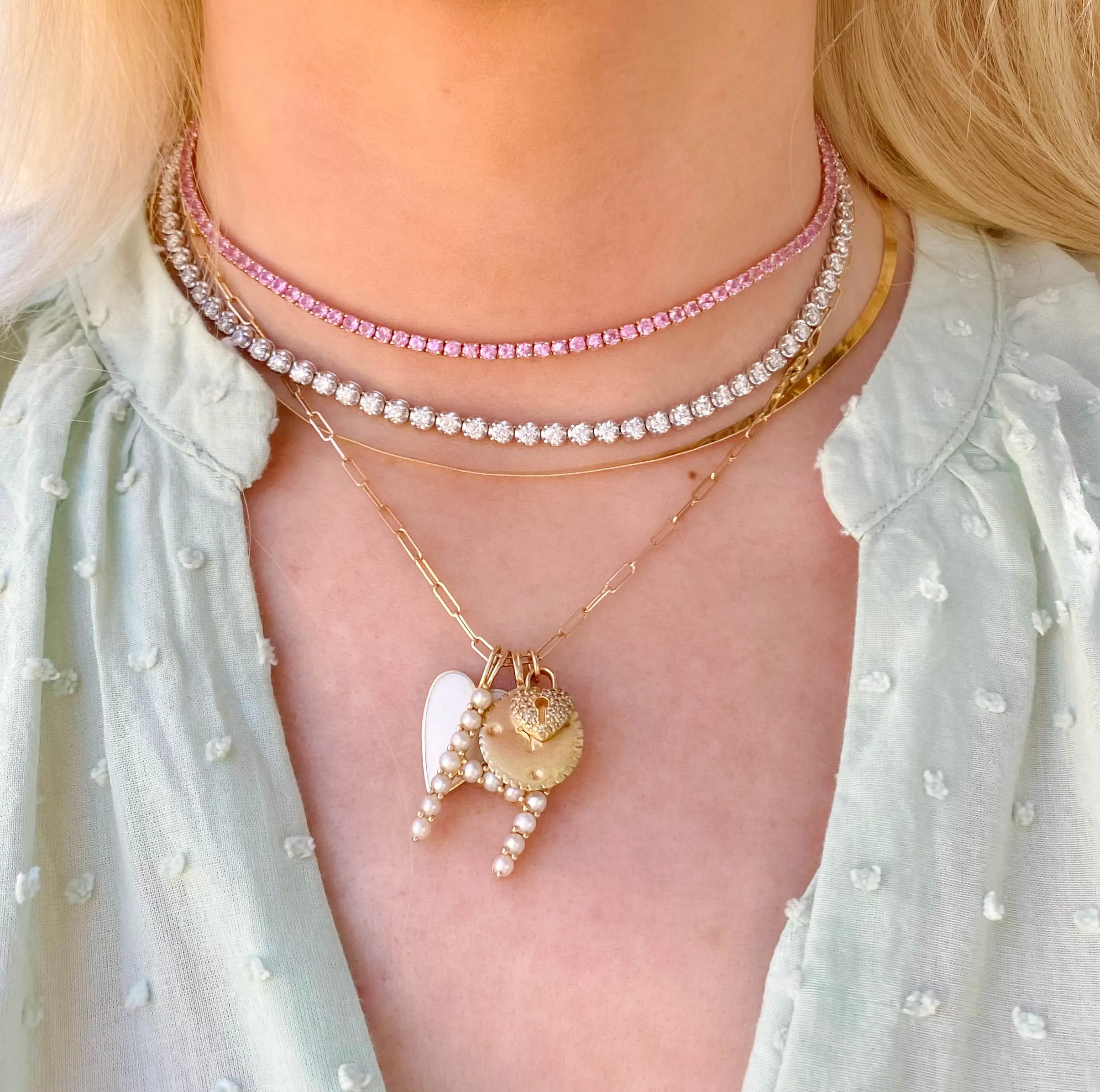 gemstone tennis necklace/choker