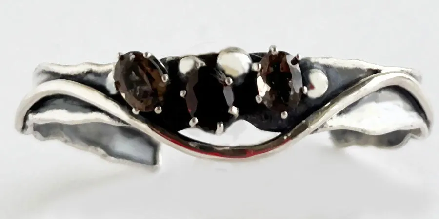 Gemstones in Sterling Silver Cuff Bracelet