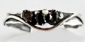Gemstones in Sterling Silver Cuff Bracelet