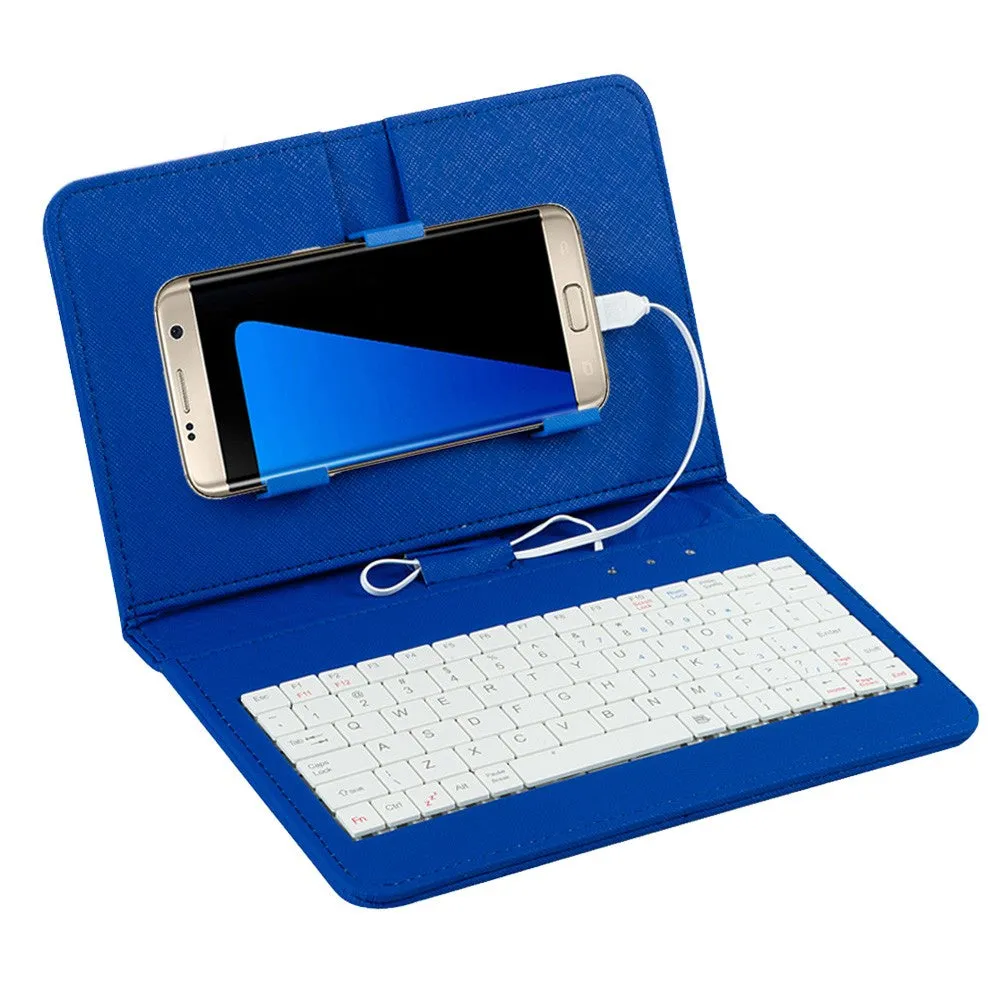 General Wired Keyboard Flip Holster Case for Andriod Mobile Phone 4.8-6.0"" red