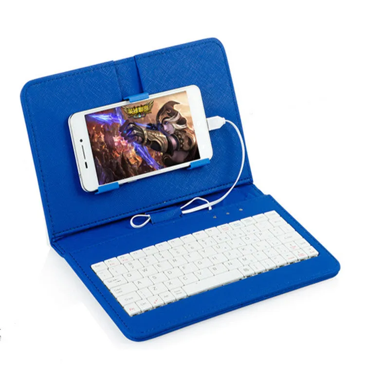 General Wired Keyboard Flip Holster Case for Andriod Mobile Phone 4.8-6.0"" red