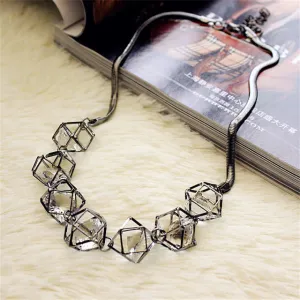 Geometric crystal statement necklace women collares trendy jewelry gift