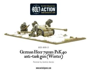 German Heer 75mm Pak 40 anti-tank gun (Winter)