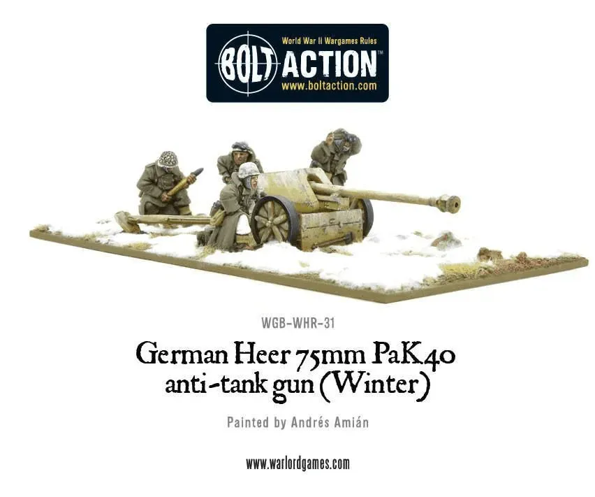 German Heer 75mm Pak 40 anti-tank gun (Winter)