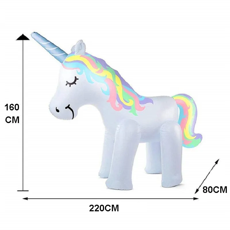Giant Inflatable Unicorn Water Spray Swimming Outdoor Pool Toy
