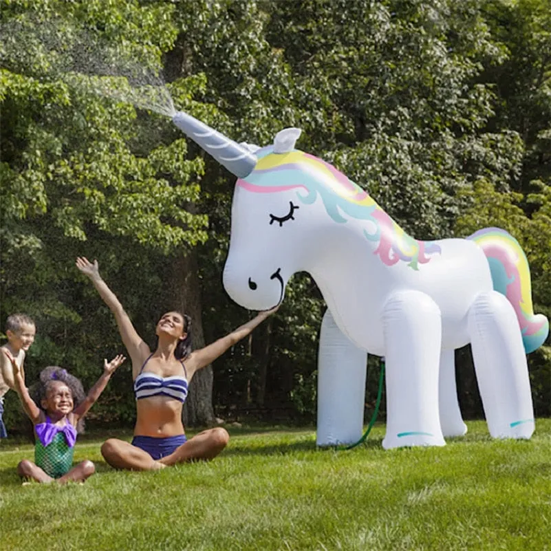 Giant Inflatable Unicorn Water Spray Swimming Outdoor Pool Toy