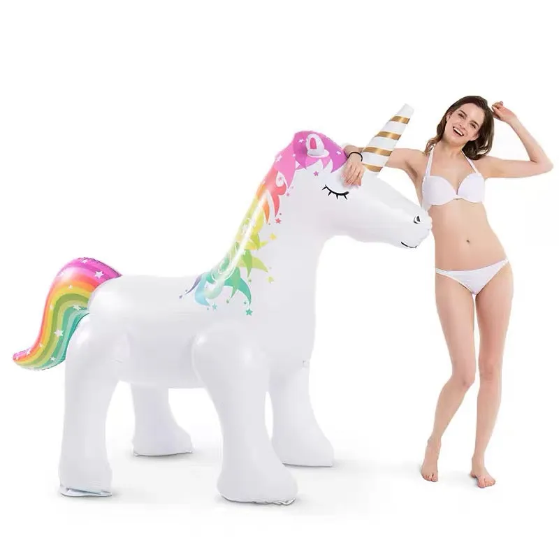 Giant Inflatable Unicorn Water Spray Swimming Outdoor Pool Toy