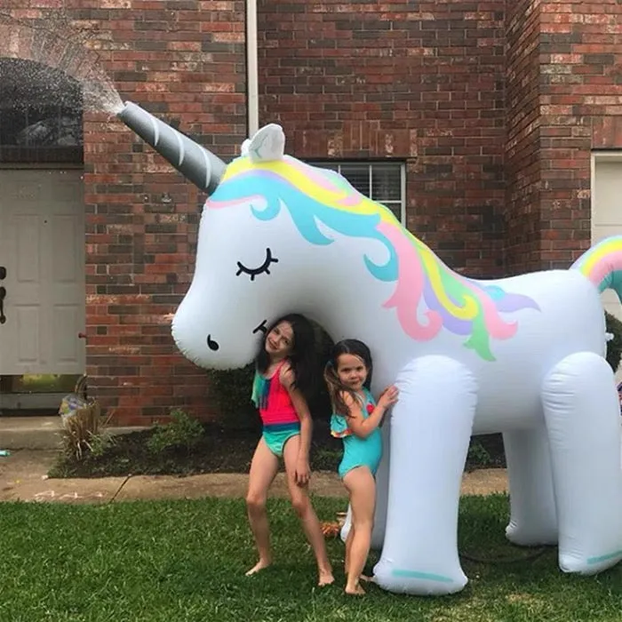 Giant Inflatable Unicorn Water Spray Swimming Outdoor Pool Toy