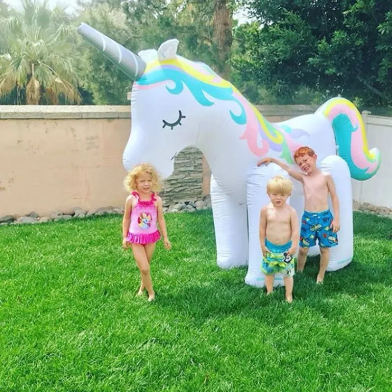 Giant Inflatable Unicorn Water Spray Swimming Outdoor Pool Toy