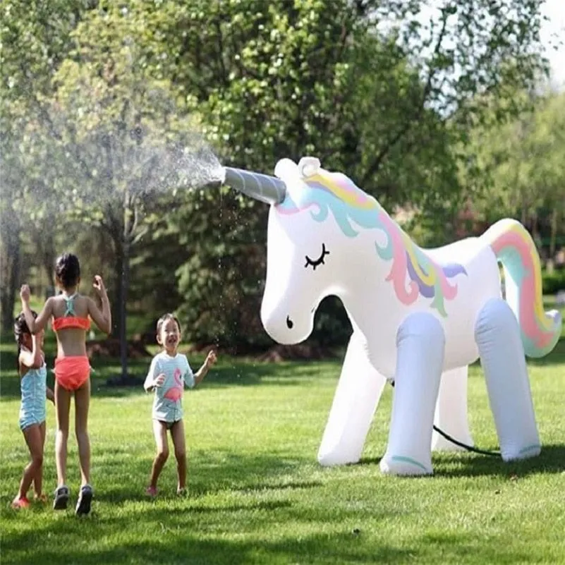 Giant Inflatable Unicorn Water Spray Swimming Outdoor Pool Toy