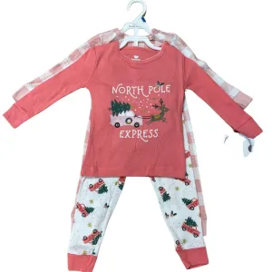 Girls 2 pack festive pyjama sets (style 1729) Wholesale Pack of 12