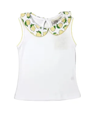 Girls Sleeveless Top - Lemon Print