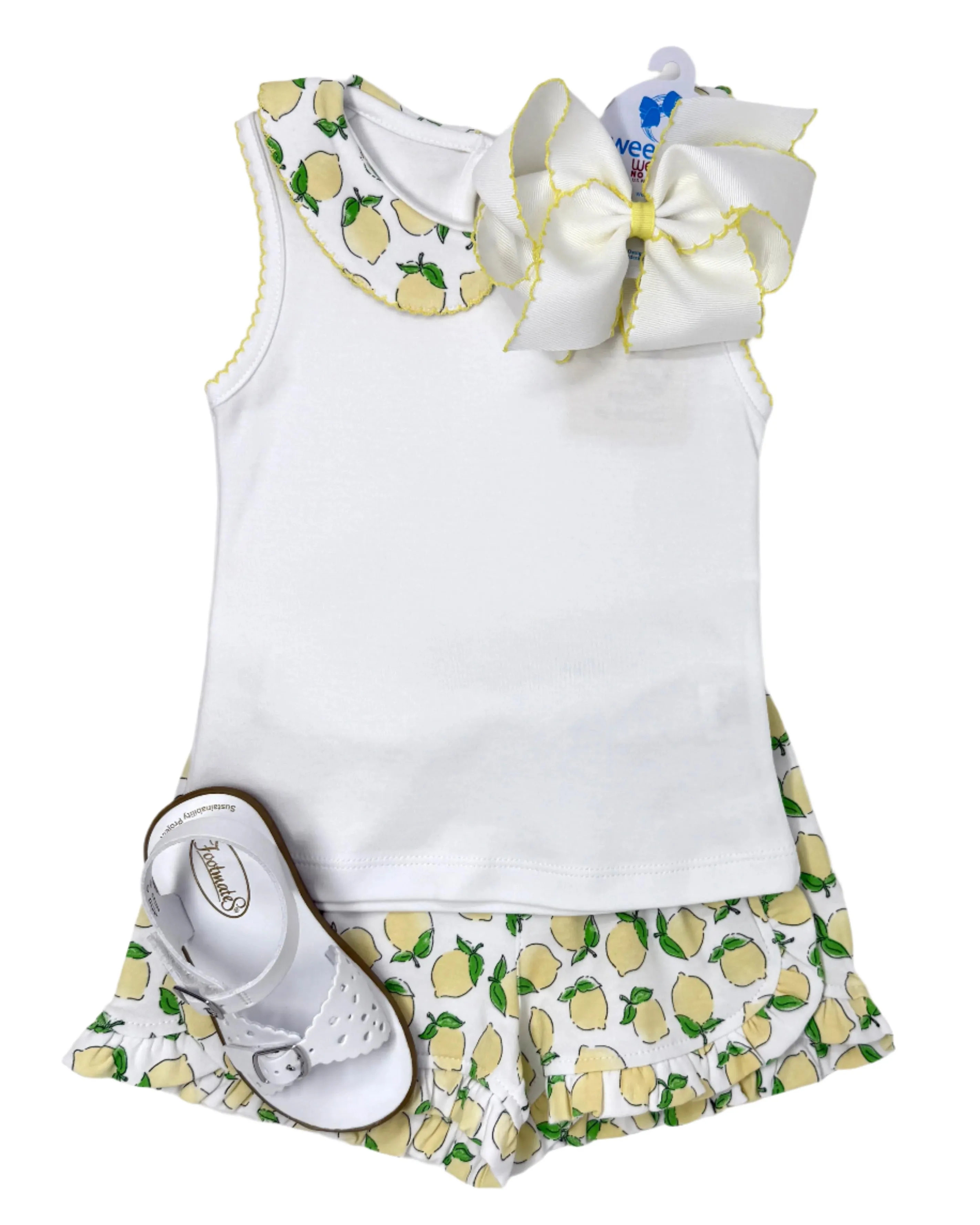 Girls Sleeveless Top - Lemon Print