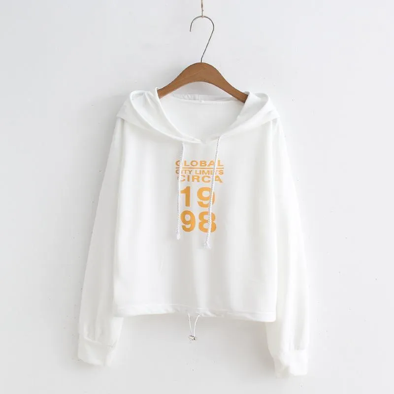 'GLOBAL CIRCA 1998' Crop Hoodie