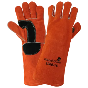 Global Glove & Safety 1200-16 Premium Grade Split Cowhide Welding Gloves
