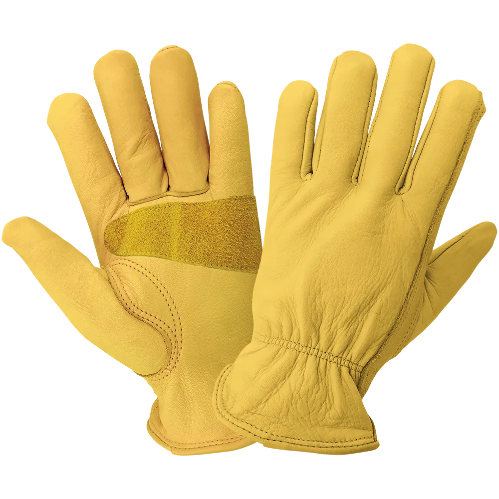 Global Glove & Safety 3100 Premium Grain Cowhide Leather Gloves, Reinforced Palm