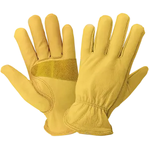 Global Glove & Safety 3100 Premium Grain Cowhide Leather Gloves, Reinforced Palm