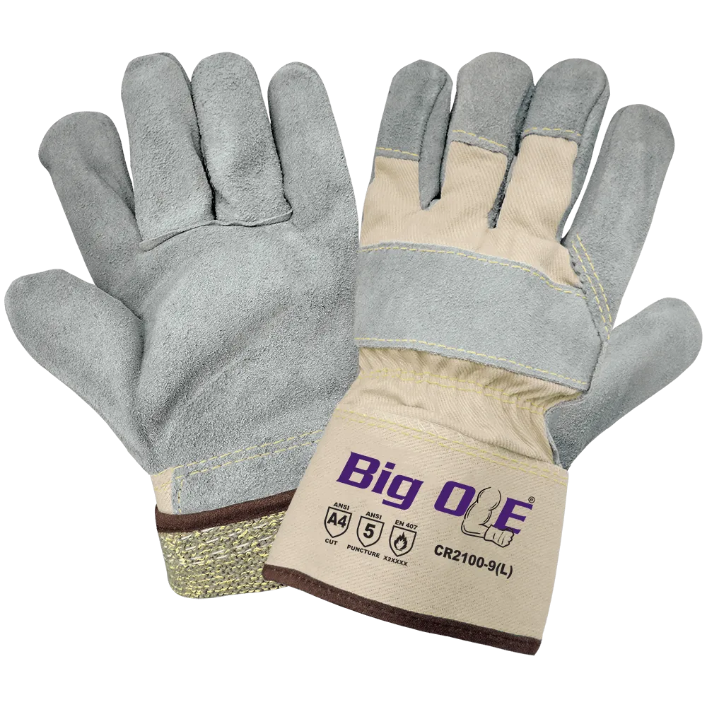 Global Glove & Safety CR2100 Big Ole® Premium Leather Palm Gloves, Cut A4
