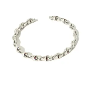 Goddess Cuff - Silver Solid Twisted