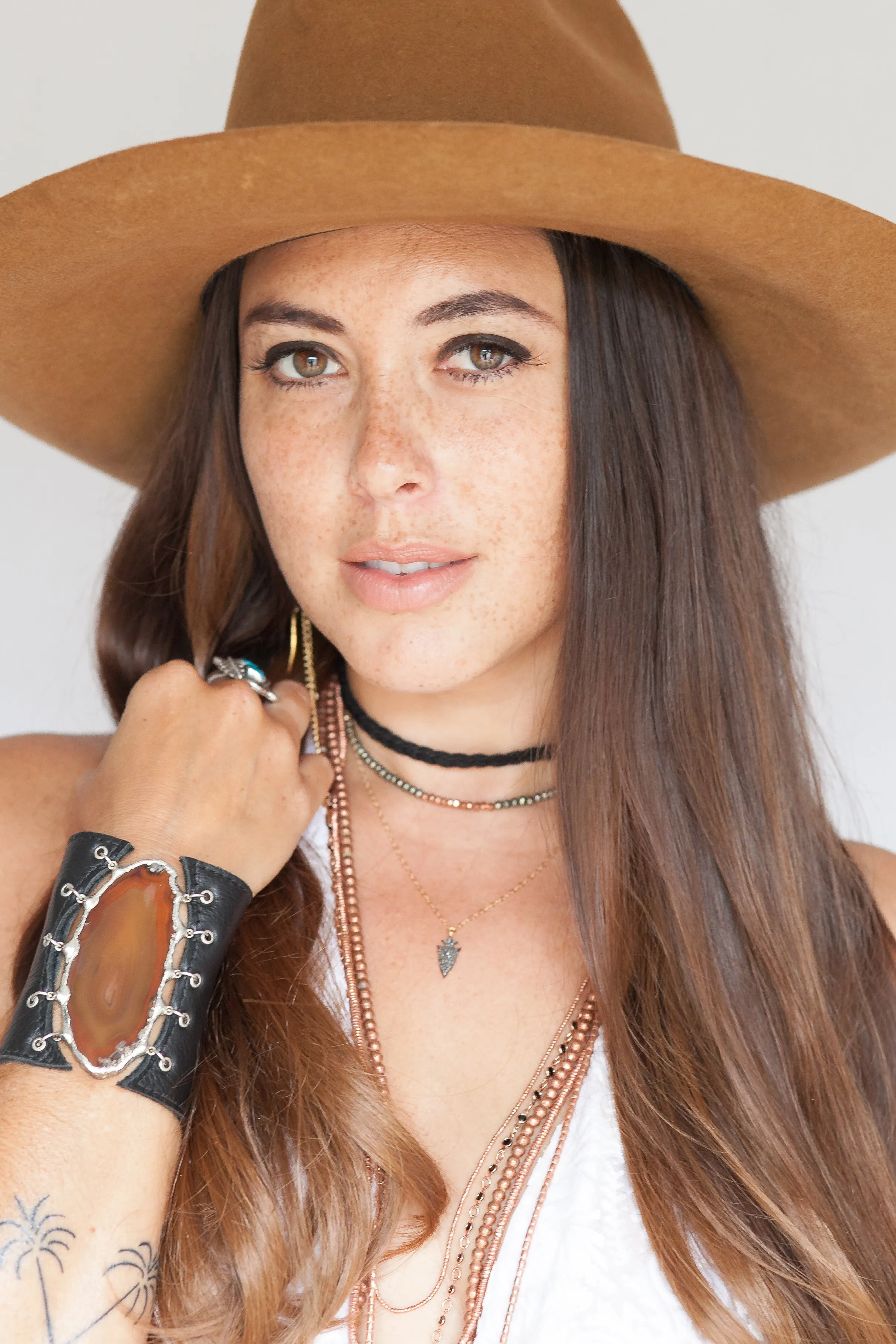 Goddess Gemstone Choker in Gunmetal and Copper