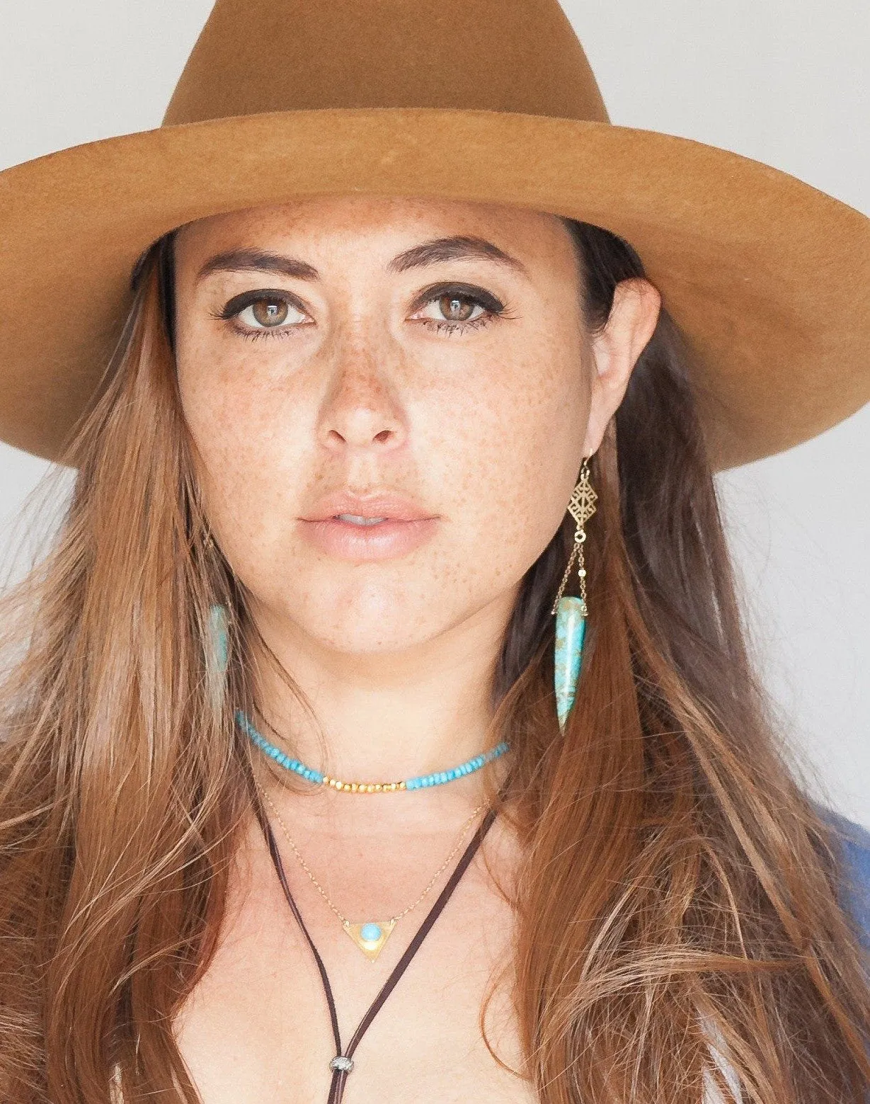 Goddess Gemstone Choker in Turquoise and Gold