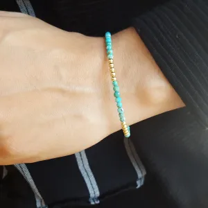 Gold and Turquoise Bead Bracelet