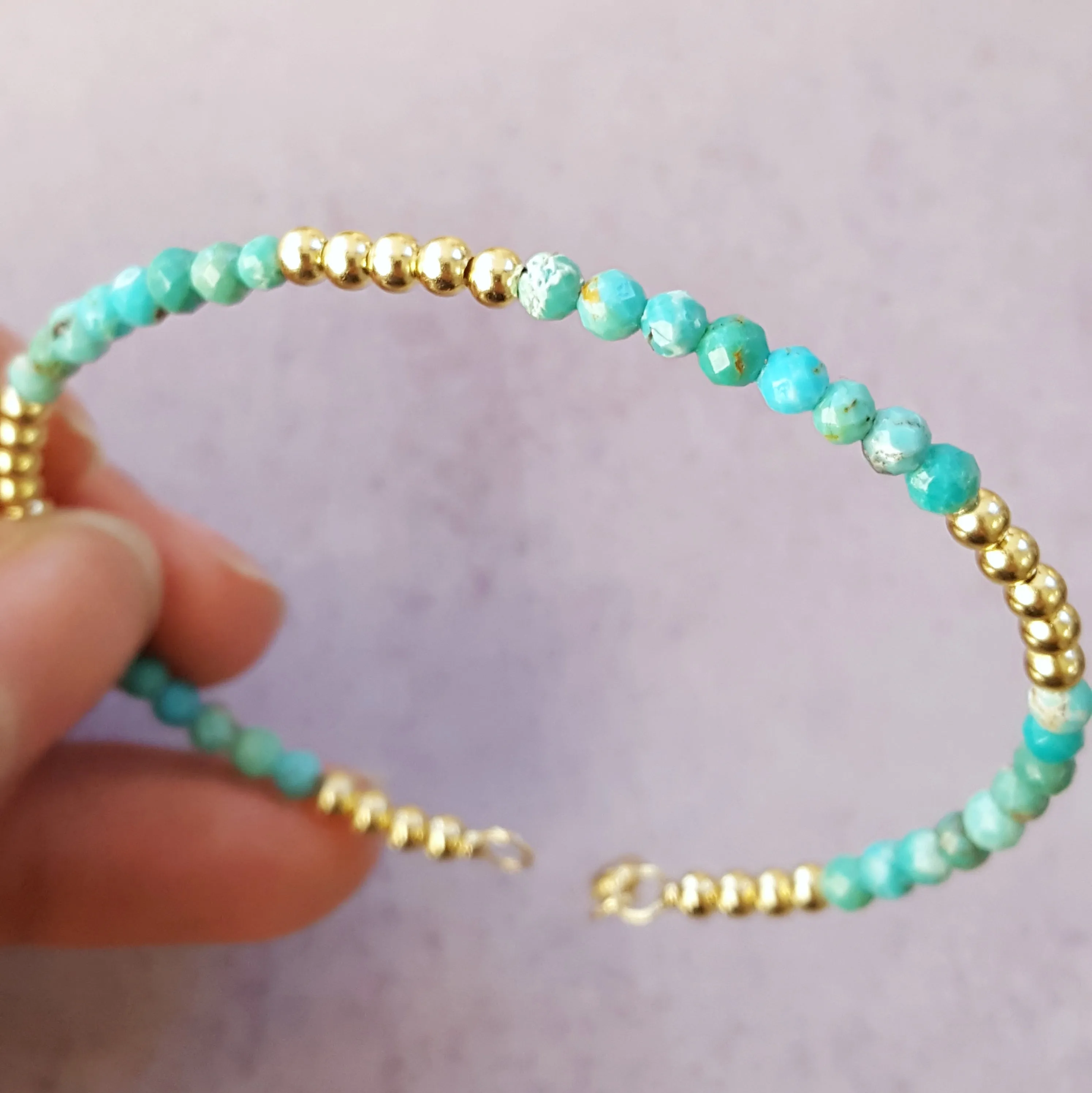 Gold and Turquoise Bead Bracelet