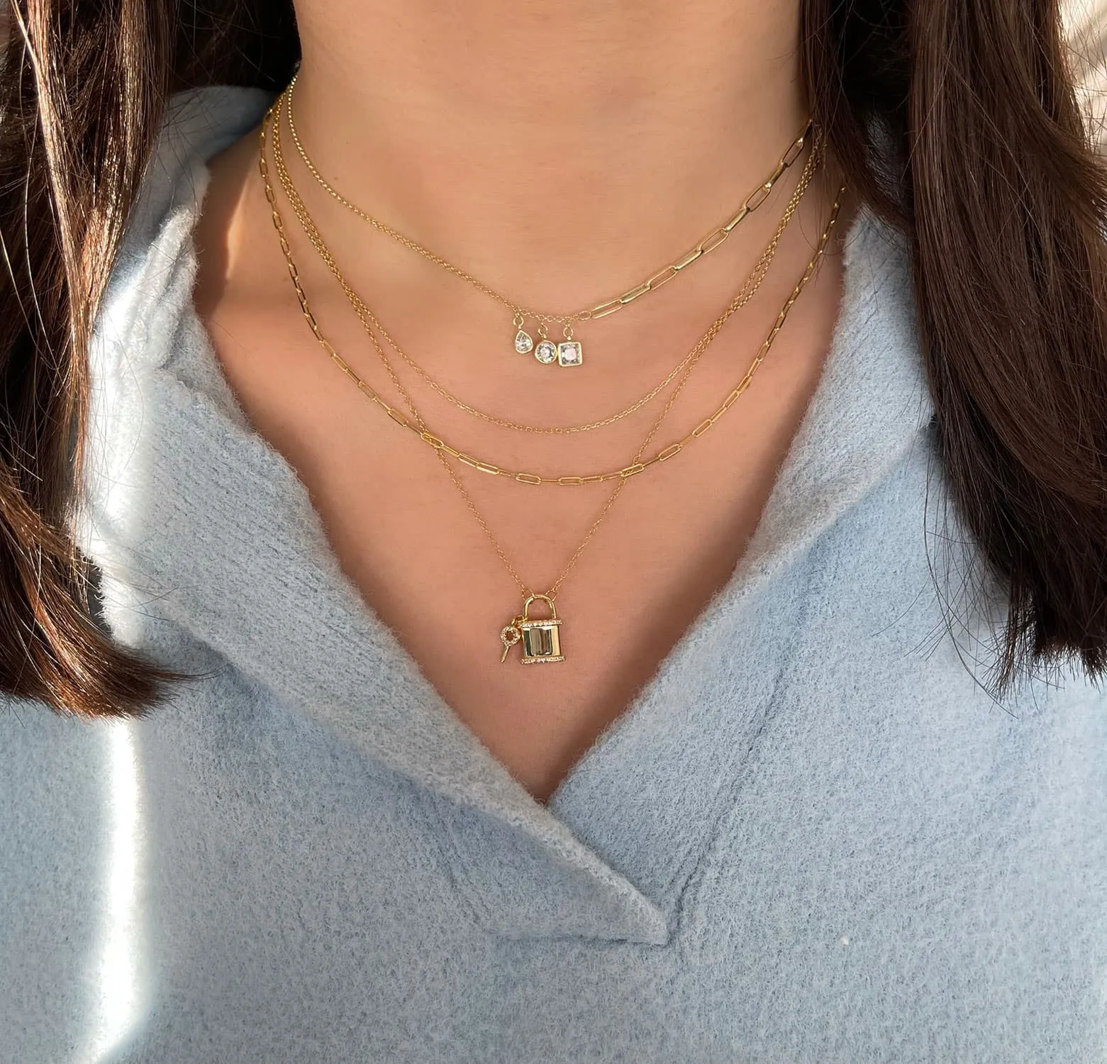 Gold Filled Baby Paperclip Necklace