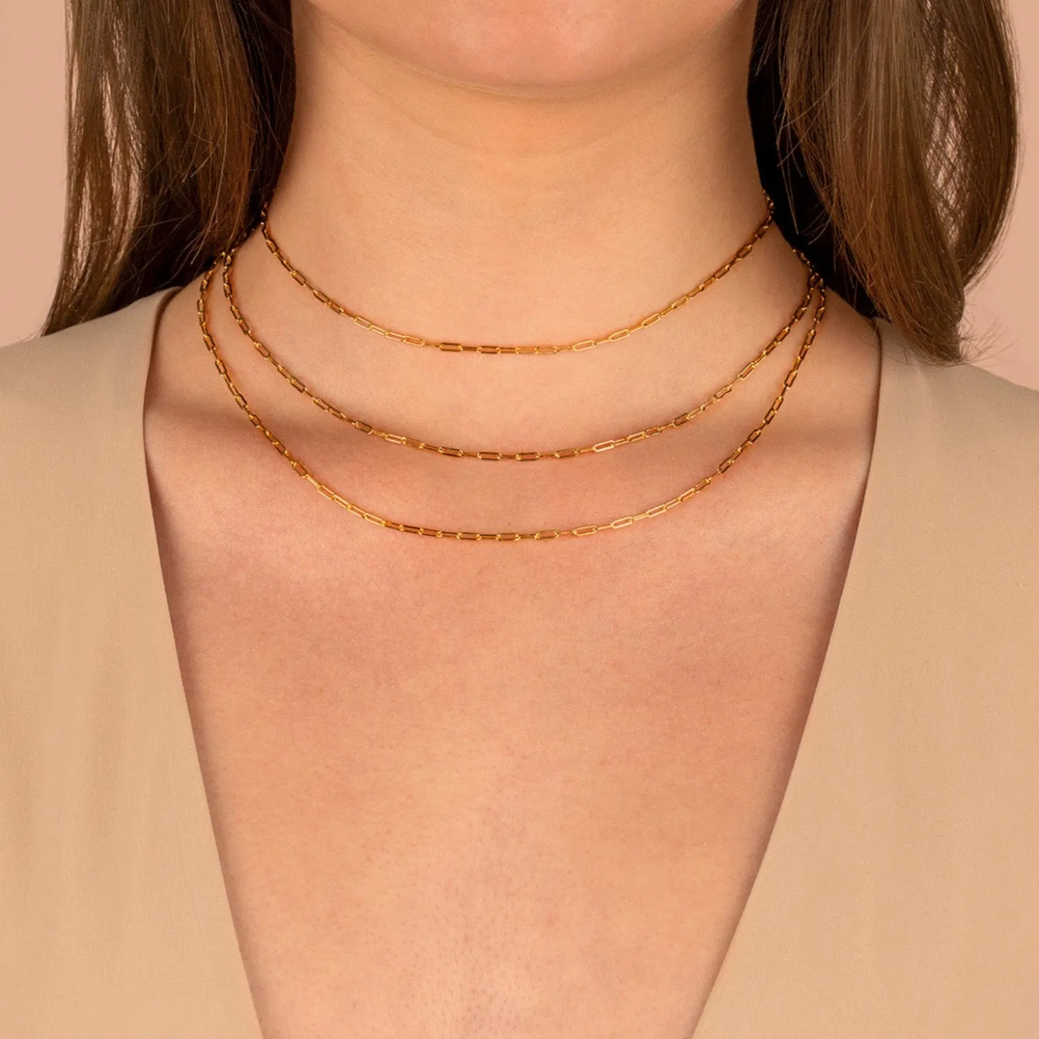 Gold Filled Baby Paperclip Necklace