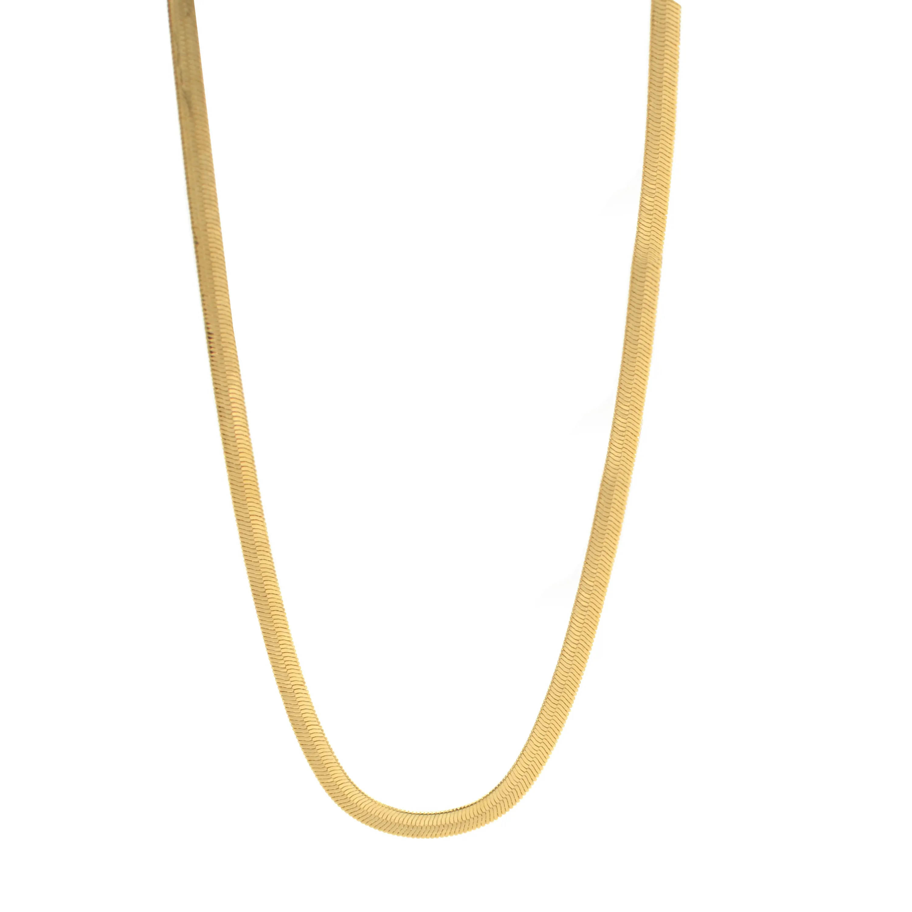 GOLD FLAT SNAKE CHAIN NECKLACE # HNN90674GD(OA21)
