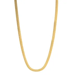GOLD FLAT SNAKE CHAIN NECKLACE # HNN90674GD(OA21)
