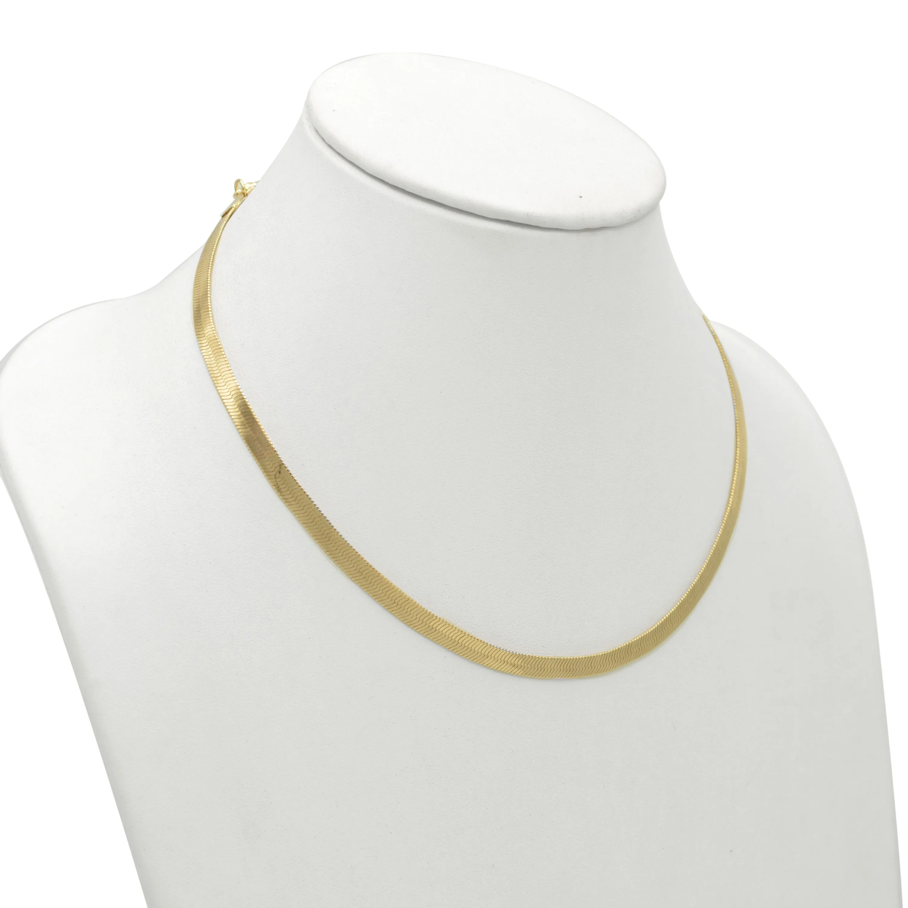 GOLD FLAT SNAKE CHAIN NECKLACE # HNN90674GD(OA21)