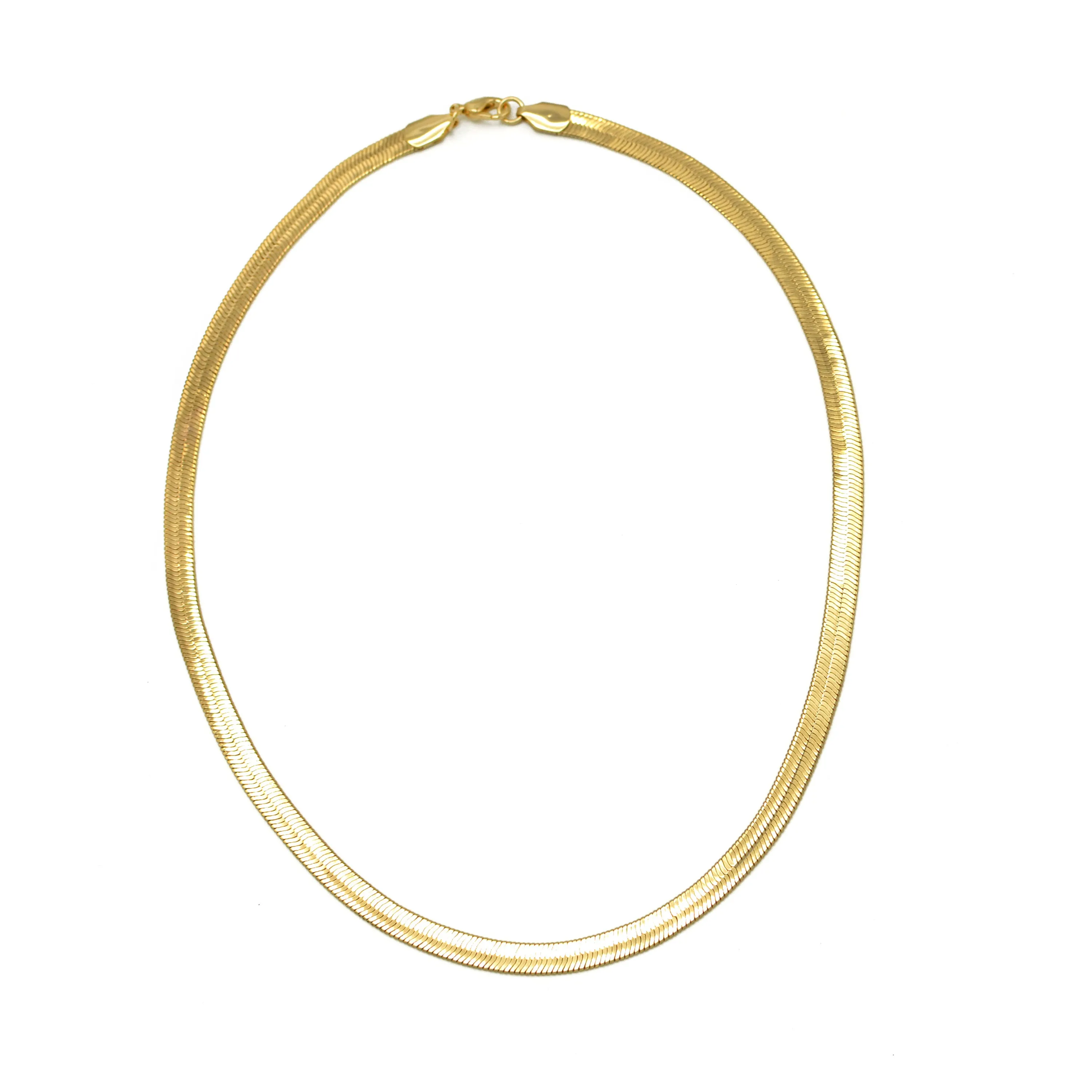 GOLD FLAT SNAKE CHAIN NECKLACE # HNN90674GD(OA21)
