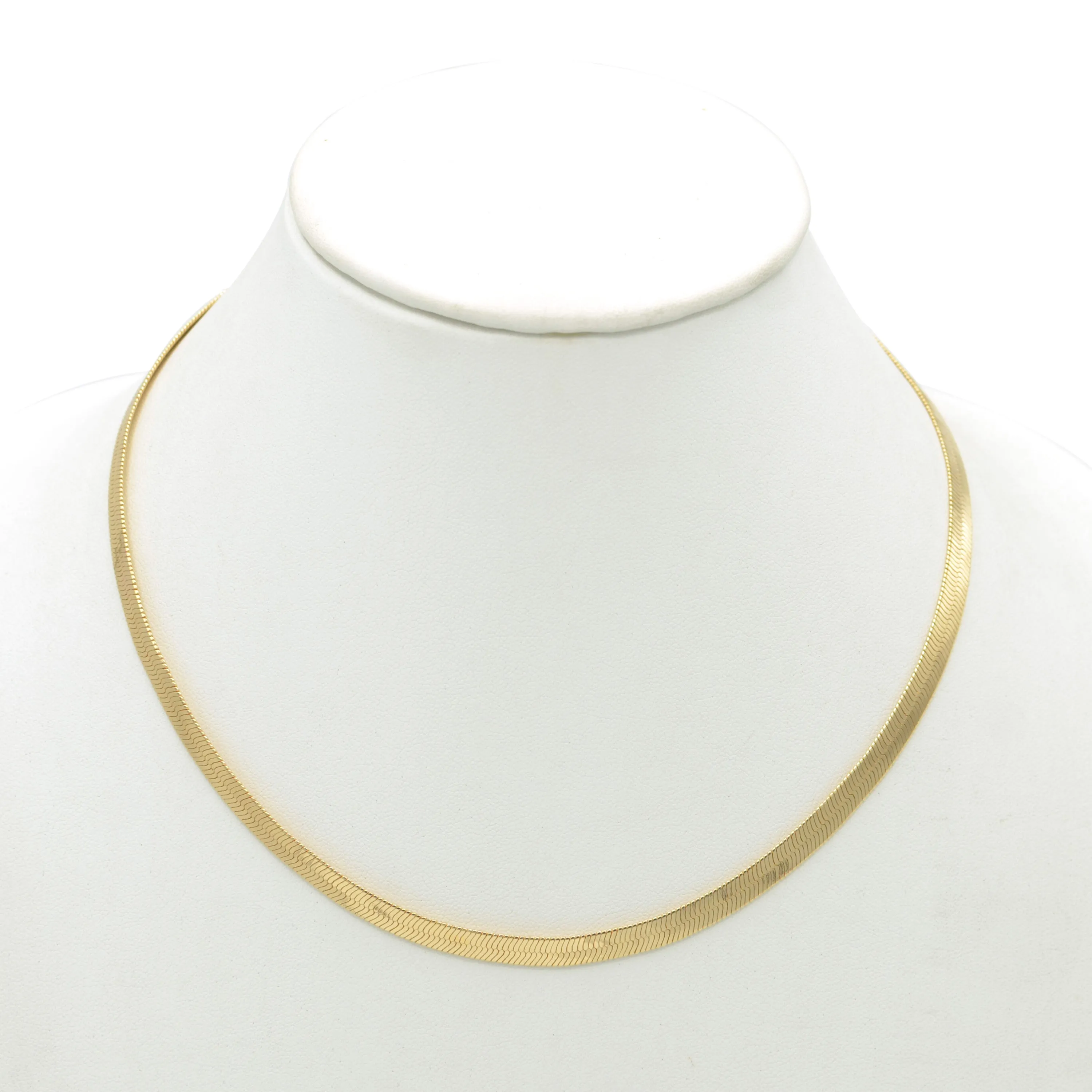 GOLD FLAT SNAKE CHAIN NECKLACE # HNN90674GD(OA21)