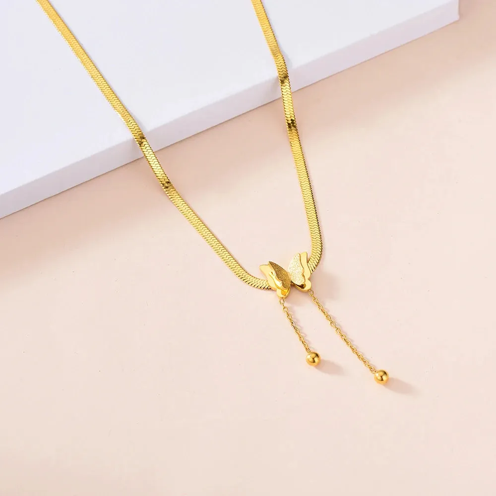 Gold Multilayer Butterfly Necklace