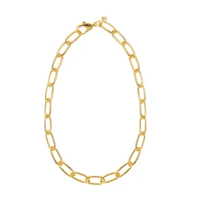 Gold Oval Link Chain Necklace